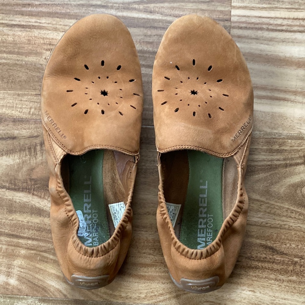 Merrell slip on moccasins with Vibram sole